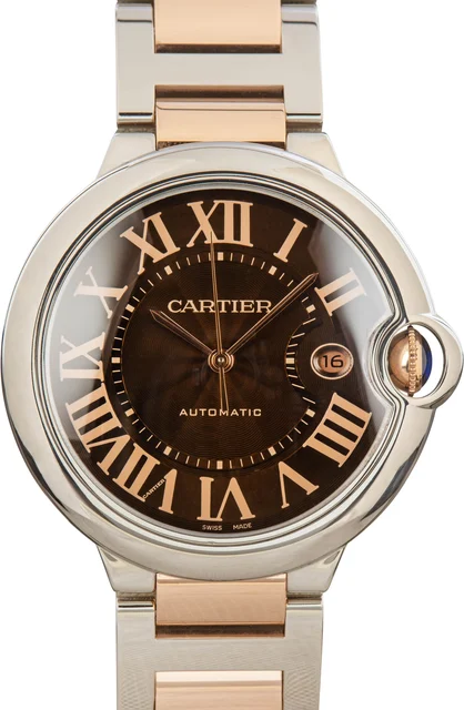 Cartier Ballon Bleu Chocolate Roman Dial W6920032 kol saati