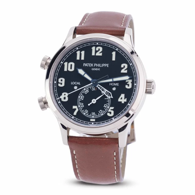 Patek Philippe PATEK PHILIPPE, REF. 5524G-001, CALATRAVA PILOT TRAVEL TIME, 18K WHITE GOLD