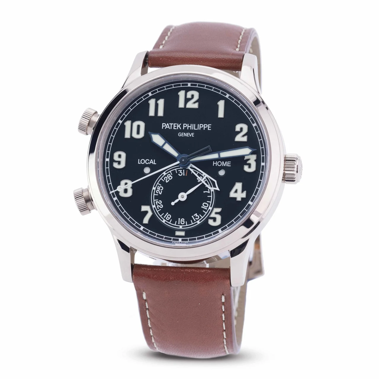 Patek Philippe PATEK PHILIPPE, REF. 5524G-001, CALATRAVA PILOT TRAVEL TIME, 18K WHITE GOLD 42 mm kol saati