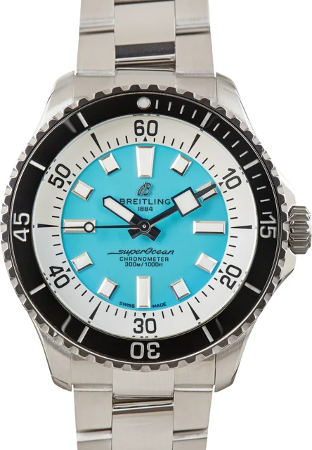 Breitling Superocean Automatic 44 Turquoise Blue Dial A17376211L2A1 kol saati