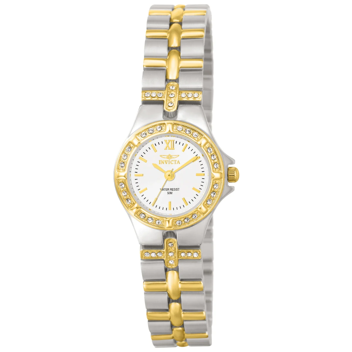 Invicta Wildflower Ferryn Swiss Ronda 763 Caliber Watch - 21.5mm, Steel, Gold (0133) kol saati