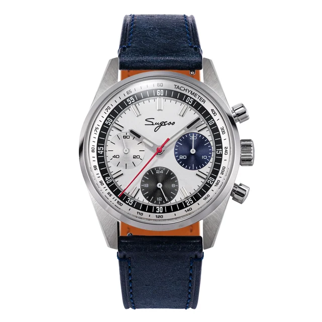 Sugess Chronograph Stainless Steel Special Dial Silver Hand Bl S465 Chronograph Stainless