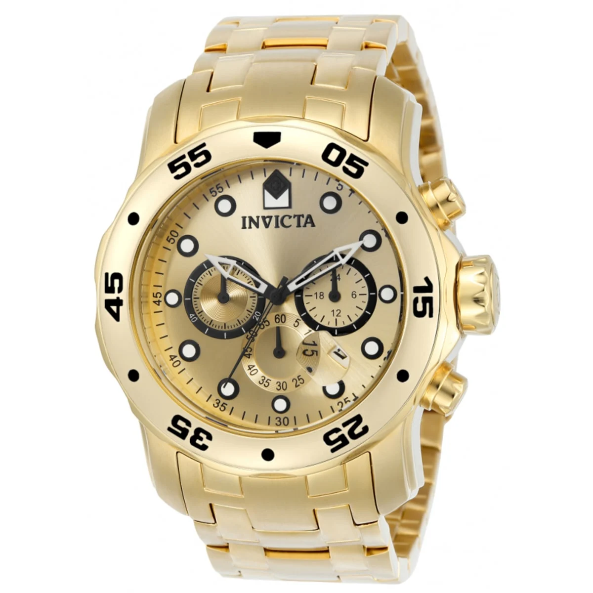 Invicta Pro Diver SCUBA Watch - 48mm, Gold (0074) 48 mm kol saati