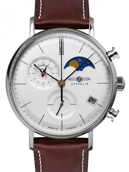 Graf Zeppelin Zeppelin LZ120 Rome Quartz Chronograph, 41mm Case, Day, Moonphase #7198-4 ko