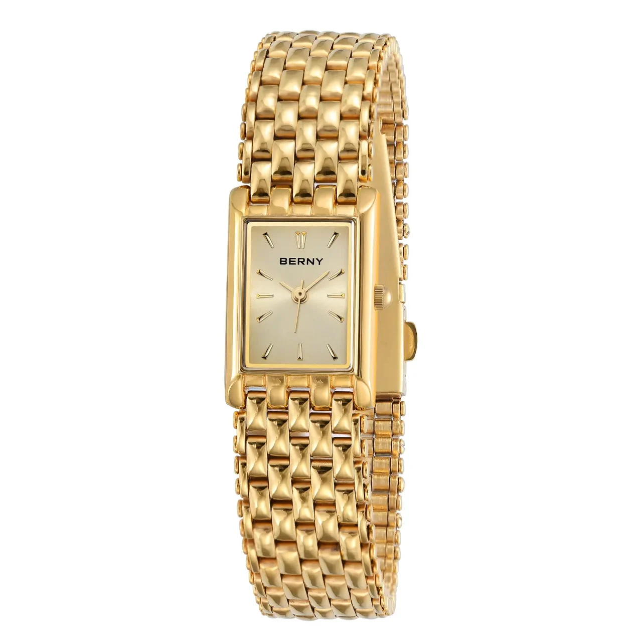 BERNY Women Quartz Square Gold Watch-2166L 2166L-YE kol saati