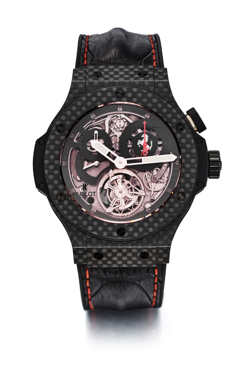 Hublot HUBLOT REF 308.QX.1110.HR.SCF11, BIG BANG CHRONO TOURBILLON FERRARI CARBON FIBRE 04/20 kol saati