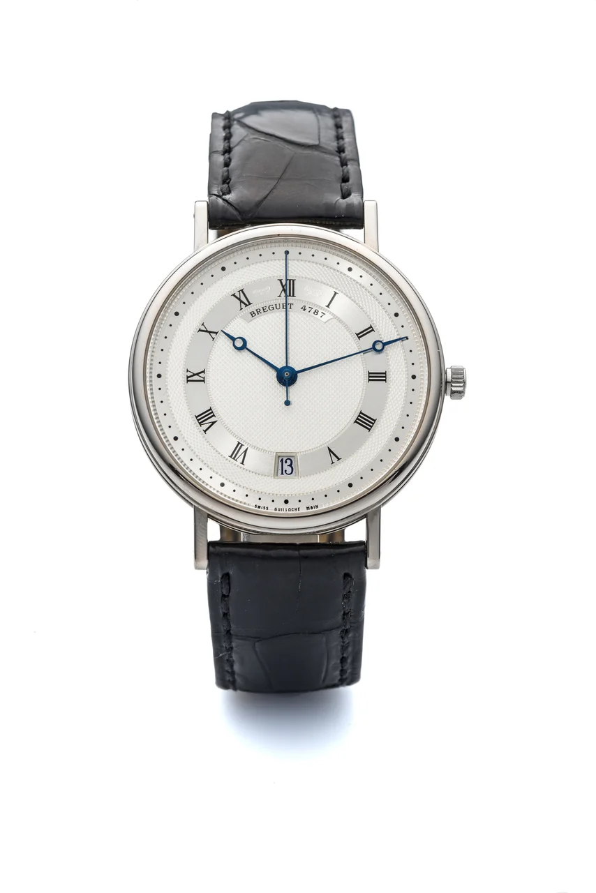Breguet BREGUET, REF. 5930, WHITE GOLD A fine, self-winding, 18k white gold wristwatch with date. kol saati