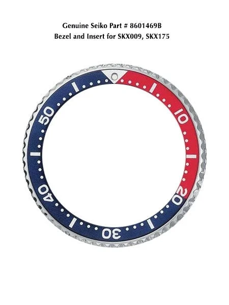 Seiko Genuine OEM SKX009 and SKX175 Bezel with Red-Blue Insert #8601469B kol saati