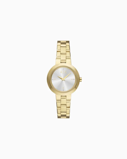 Armani Exchange Two-Hand Gold-Tone Stainless Steel Watch AX5180 kol saati