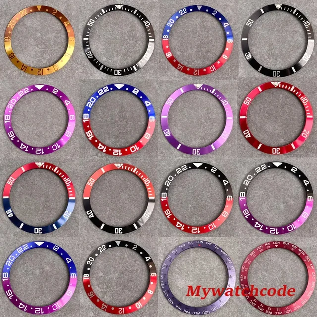 Tandorio Black Red Purple Bezel Insert Replacement Part For 40mm GMT SUB SKX 007 Watch Acc