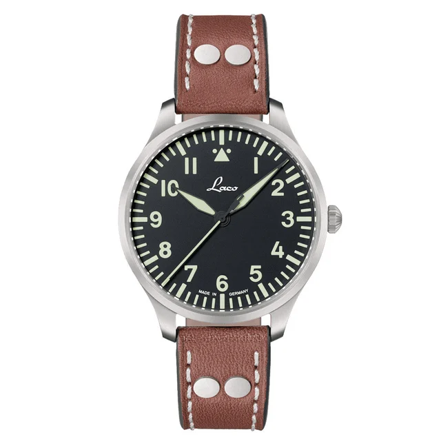 Laco Genf 40mm Pilot Quartz Watch #861807 kol saati