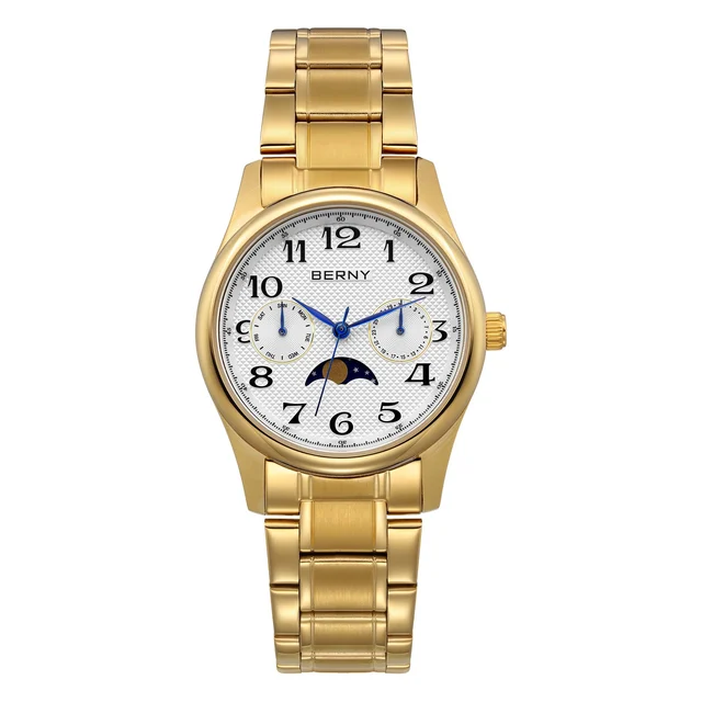 BERNY Women Quartz Moon Sun Watch-2191L 2191L-Y kol saati