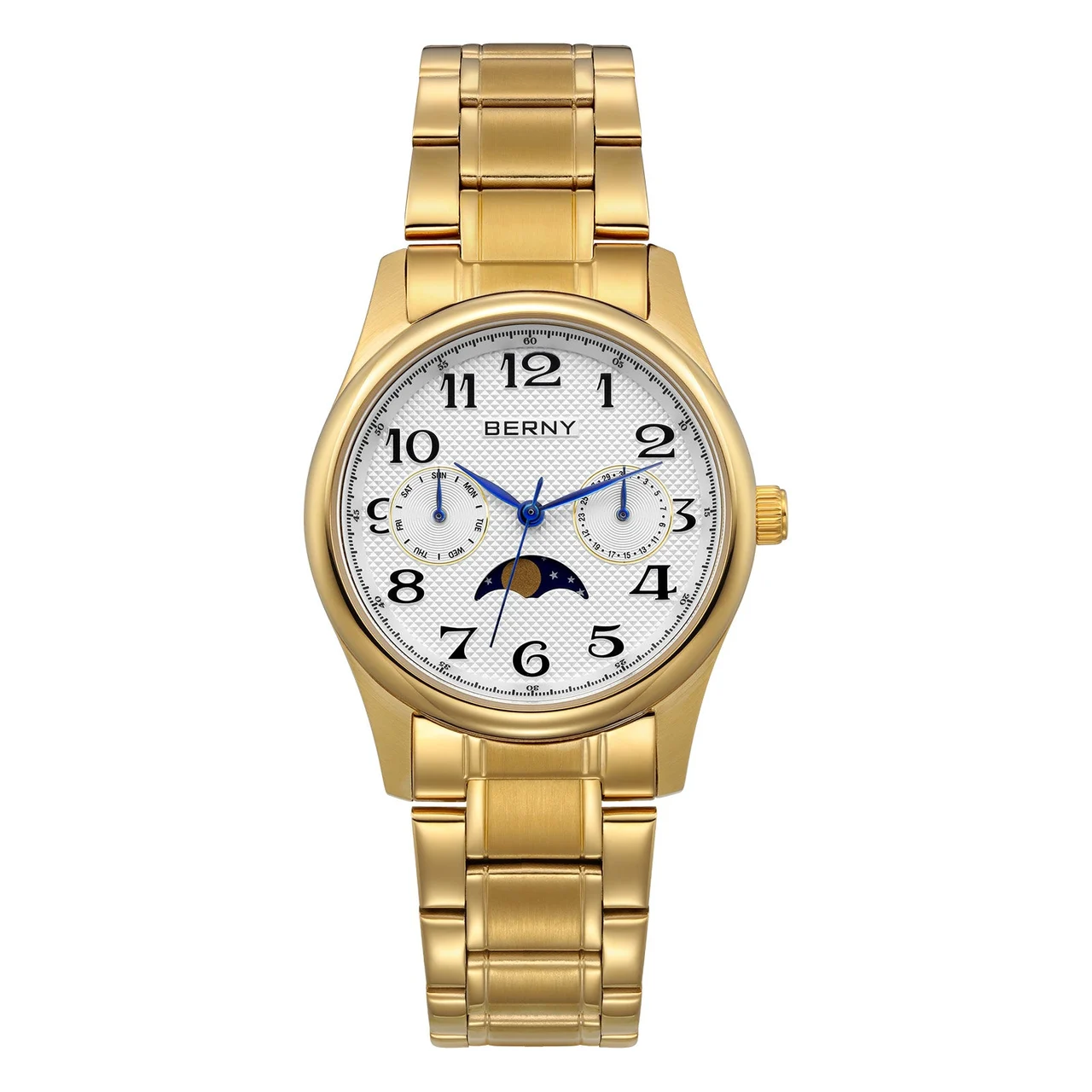 BERNY Women Quartz Moon Sun Watch-2191L 2191L-Y kol saati