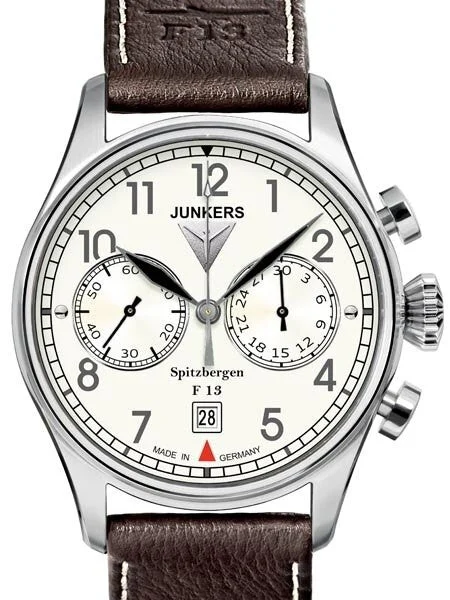 Junkers Spitzbergen F13 Mechanical Chronograph with Luminous Dial #6110-5 kol saati