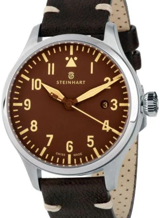 Steinhart Nav B-Uhr 42 A-Muster Vintage Brown 107-1095/ST kol saati