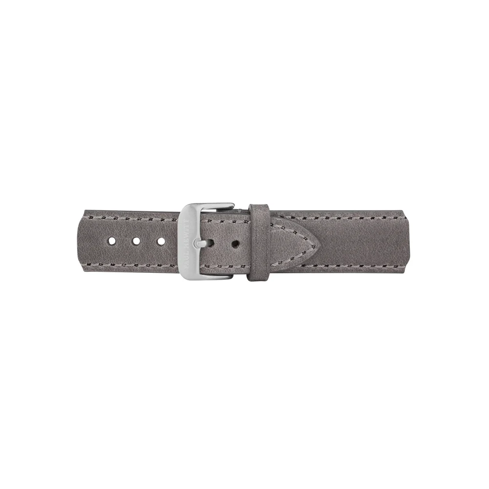Default Leder Uhrenarmband Silber Grau 20 mm PH-M1-S-13S kol saati