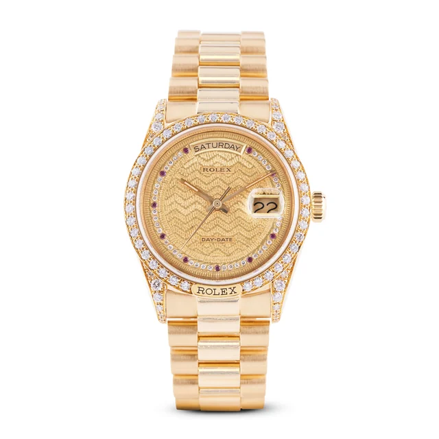 Rolex ROLEX REF. 18138, DAY-DATE, 18K YELLOW GOLD, DIAMOND & RUBY kol saati
