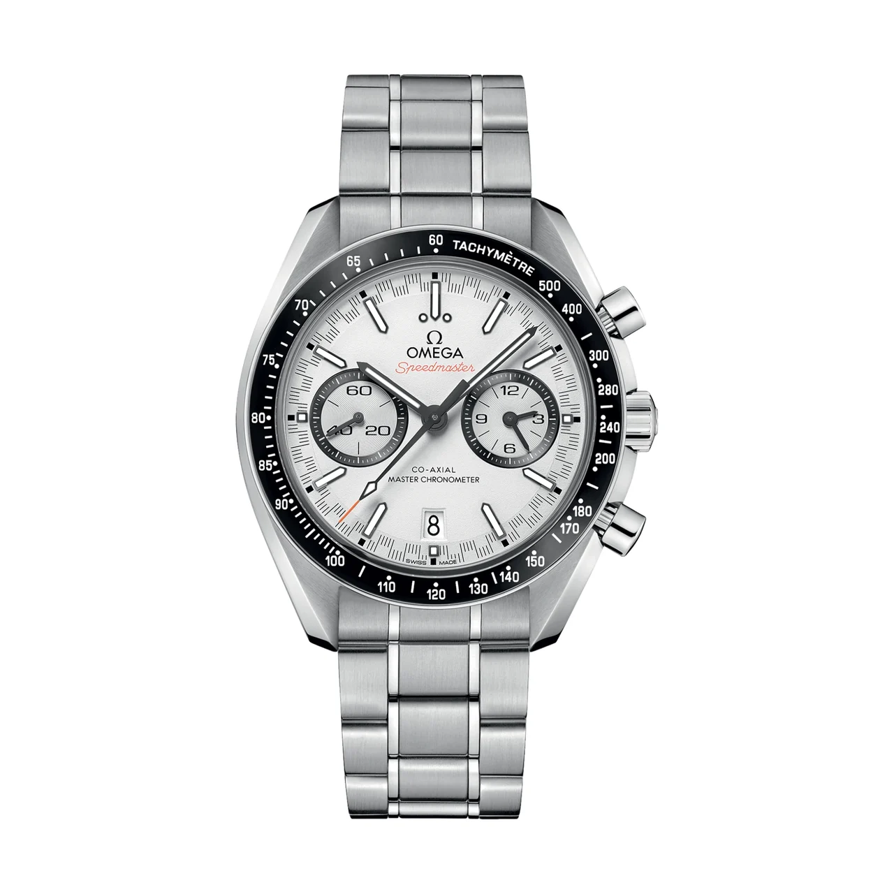 OMEGA Speedmaster Racing Chronograph 44.25mm - White on Bracelet O32930445104001 kol saati