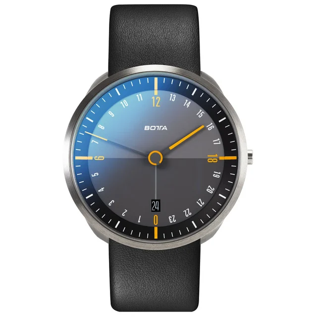 Botta TRES 24 Three Hand 24-Hour Swiss Quartz Watch with a 40mm Titanium Case #489310 kol 