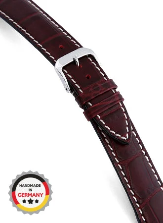 RIOS Grained Leather New Orleans - Burgundy - Alligator Grained 5111/RI kol saati