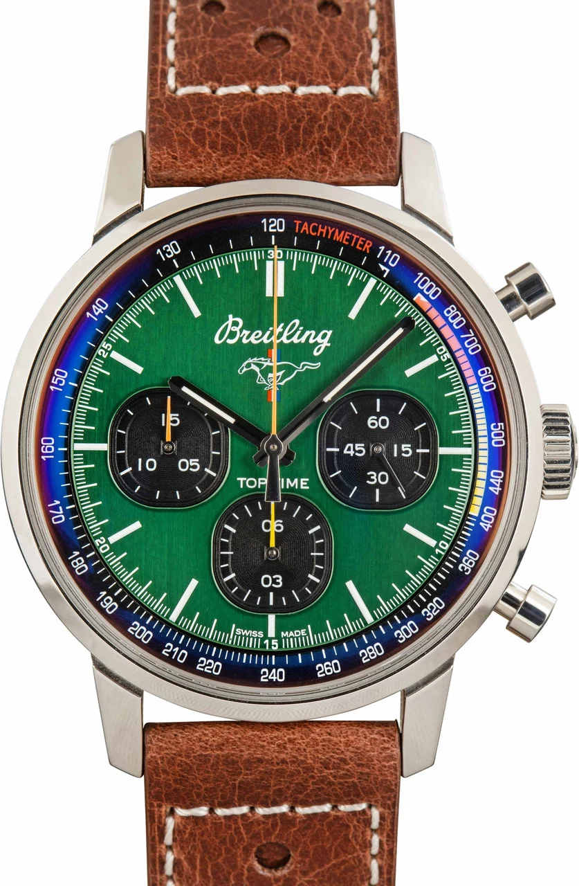 Breitling Top Time Ford Mustang Green Dial A253101A1L1X1 42 mm kol saati