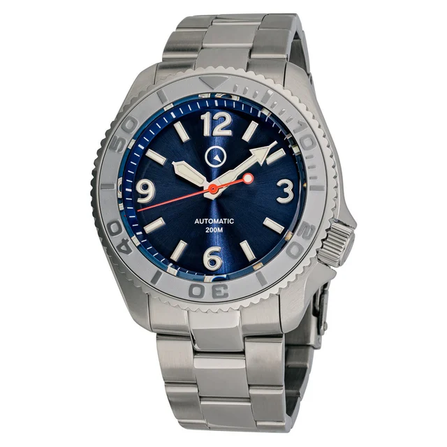 Islander Red October V2 Dive Watch with Radiant Blue Dial #ISL-323 kol saati