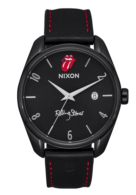 Nixon US Rolling Stones Thalia Leather - All Black A1360-001-00 kol saati