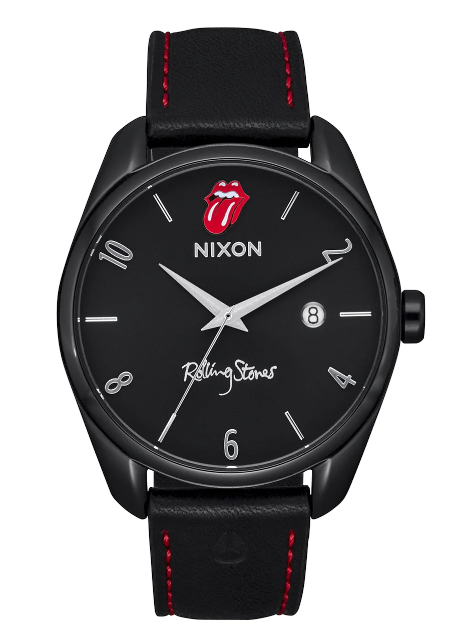 Nixon US Rolling Stones Thalia Leather - All Black A1360-001-00 kol saati