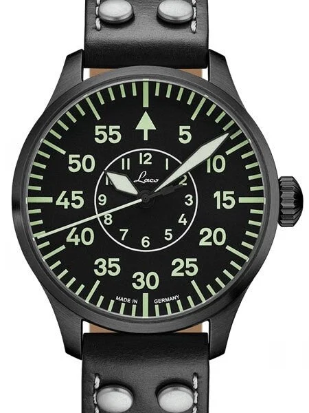 Laco Bielefeld Type B Dial Miyota Automatic Watch, Black Ion Case #861760 42 mm kol saati