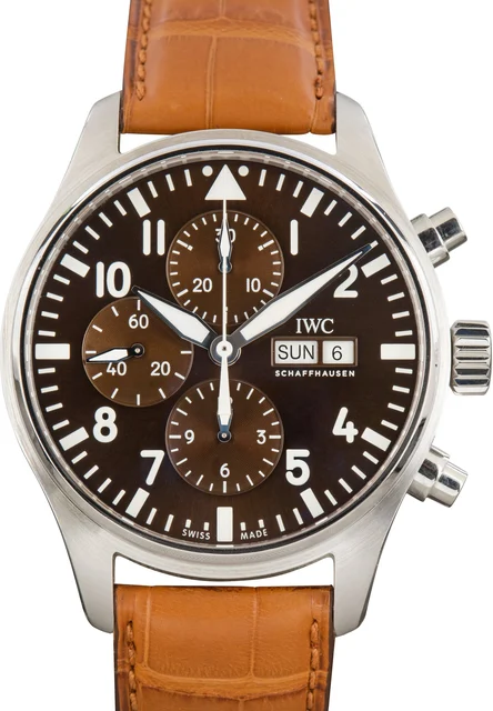 IWC Pilot's Antoine de Saint-Exupéry Edition Ref IW377713 Brown Dial kol saati