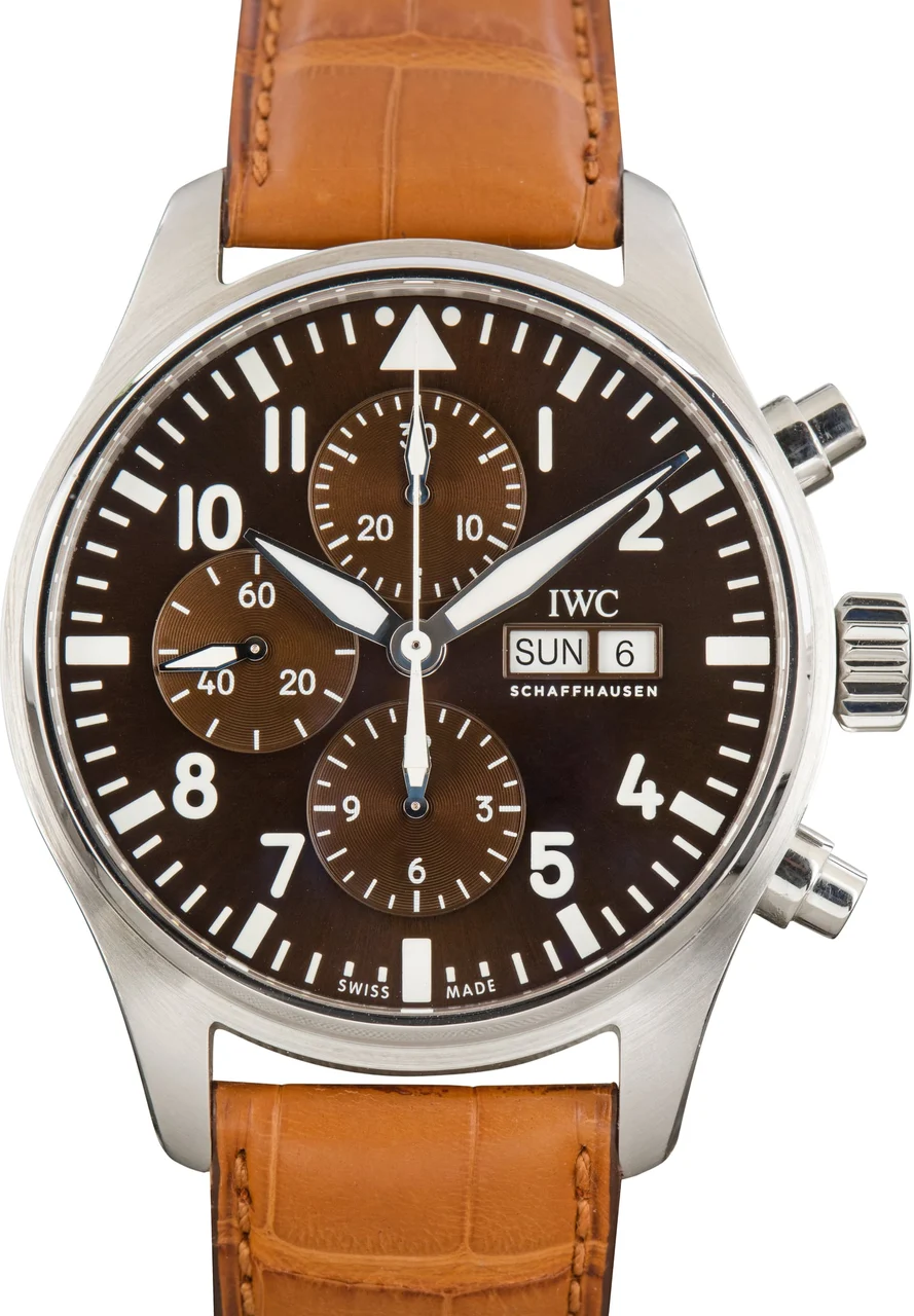 IWC Pilot's Antoine de Saint-Exupéry Edition Ref IW377713 Brown Dial kol saati