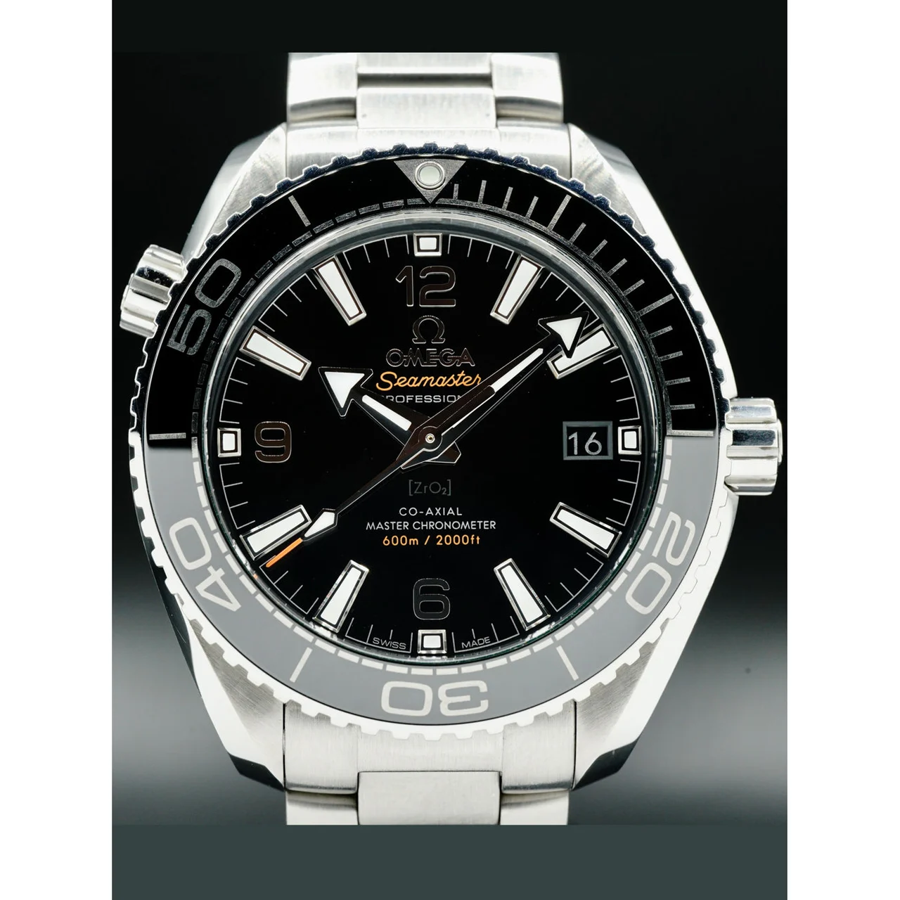 OMEGA Planet Ocean Co-Axial Master Chronometer 39.5mm Black Dial on Bracelet 210000070190 39.5 mm kol saati