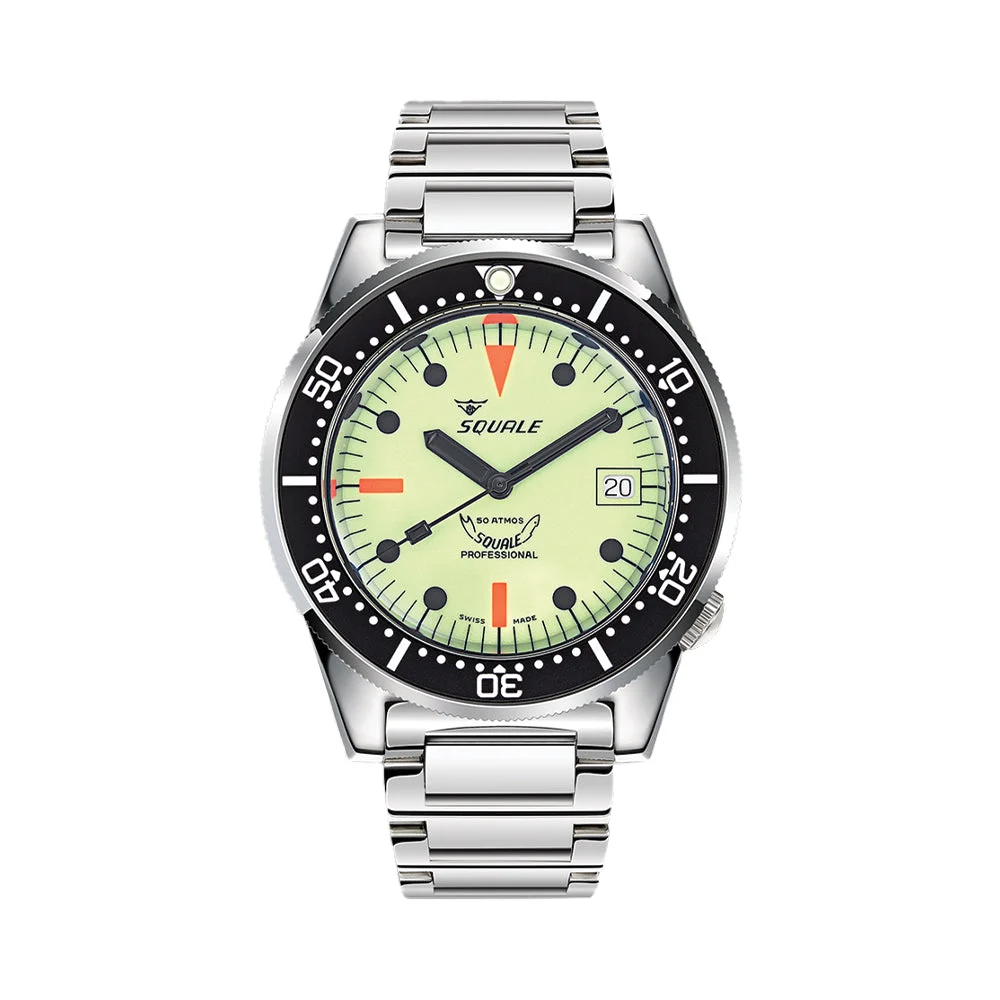 Squale Full Luminous Green on Bracelet 1521FULL.SQ20L 42 mm kol saati