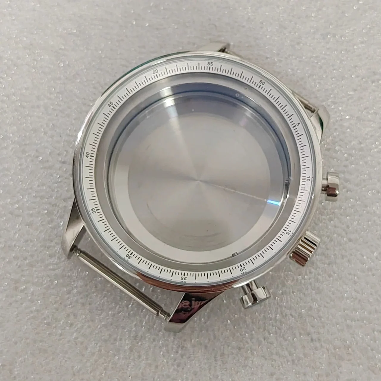 Tandorio Chronograph watch case for vk63 quartz Movement 316l stainless steel mineral glass 6118463243705 41 mm kol saati