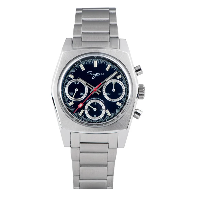 Sugess Chrono Heritage S419 Chronograph Deep Blue Dial Bracelet kol saati