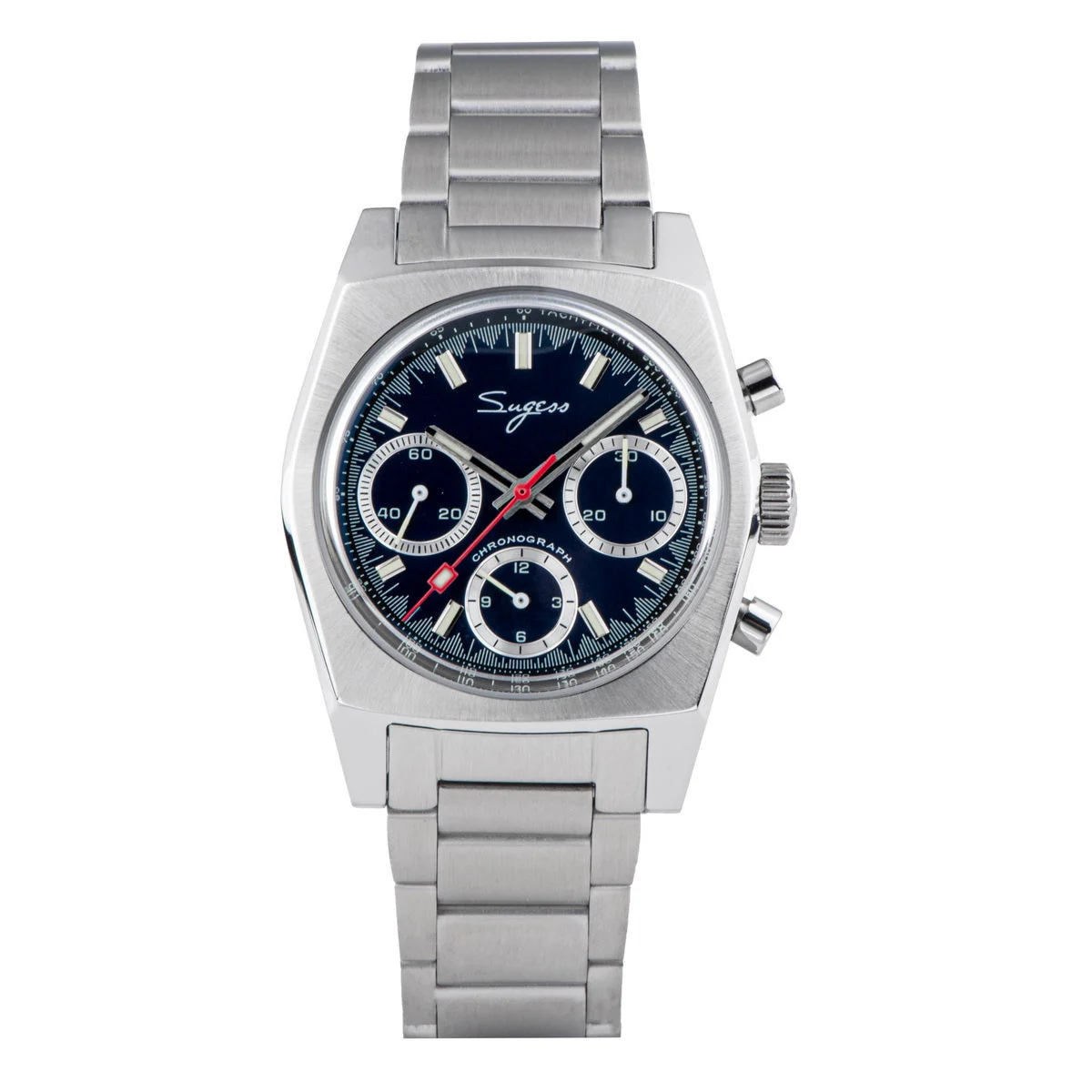 Sugess Chrono Heritage S419 Chronograph Deep Blue Dial Bracelet 37 mm kol saati
