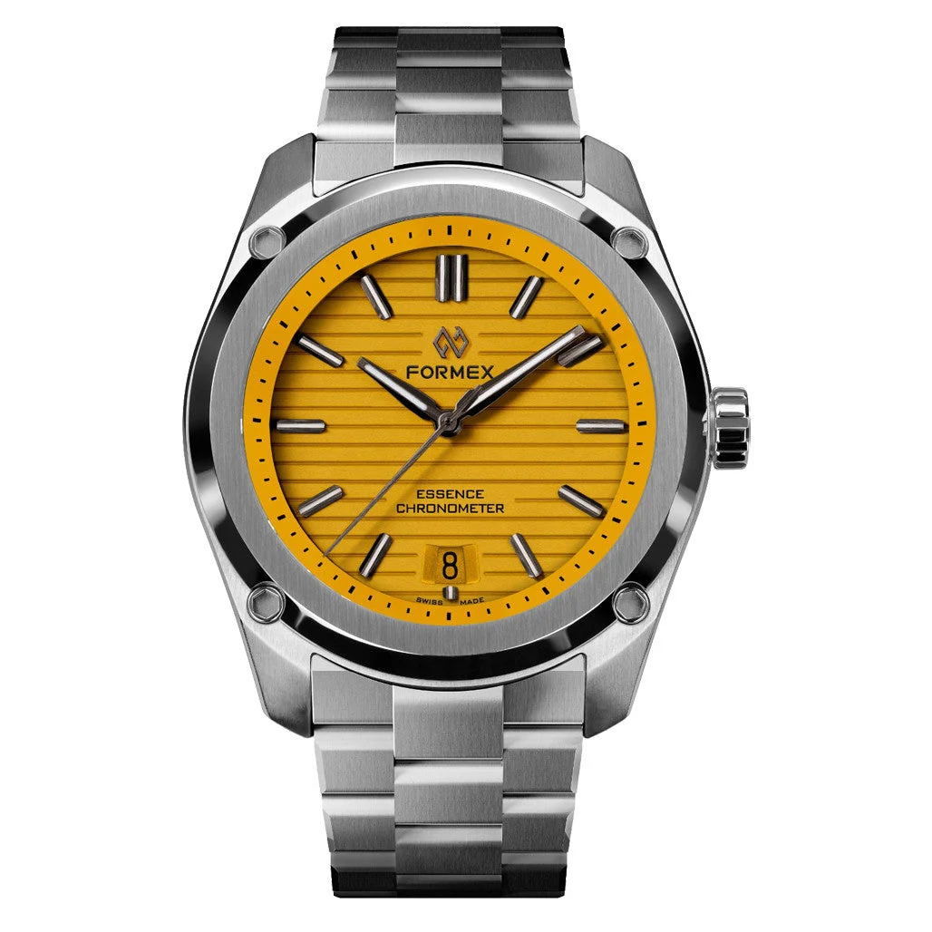 Formex Essence 39mm Swiss Splash Automatic Chronometer with Sunflower Yellow Dial #0333-1-6687-100 39 mm kol saati