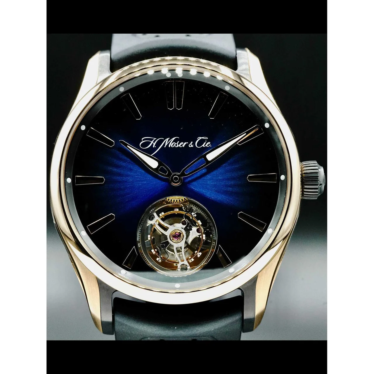 H. Moser & Cie. - Moser & Cie. Pioneer Tourbillon Midnight Blue Gold Titanium 3804-0900 210000054262 42.8 mm kol saati