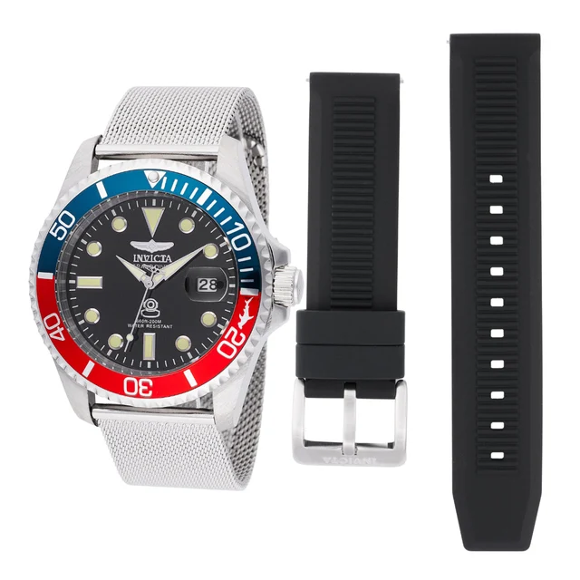 Invicta Pro Diver Vextra Quartz 3 Hand Black Dial Watch (ZG-48215) kol saati
