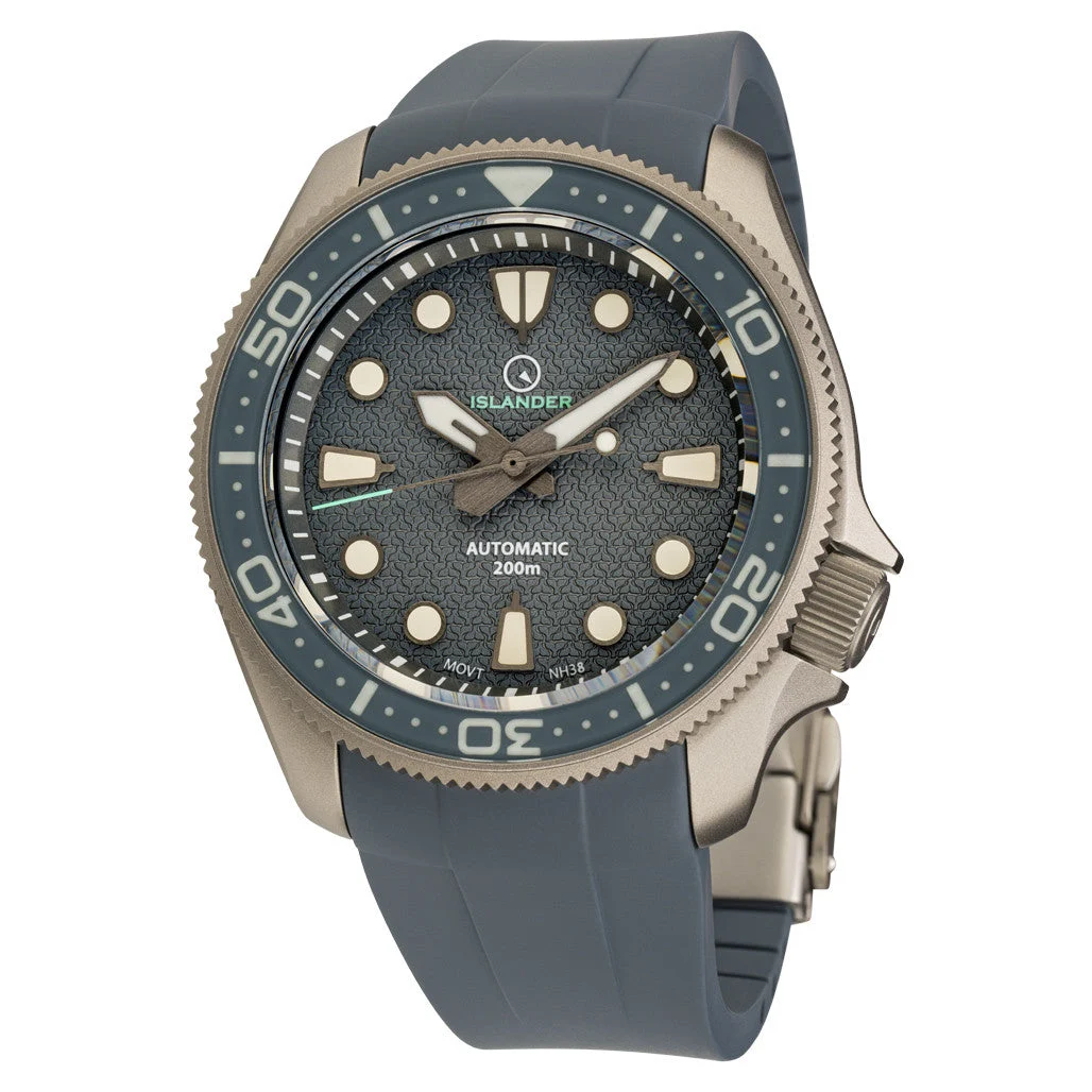 Islander Sands Point Titanium Diver with Grey Whale Tail Dial #ISL-259 kol saati