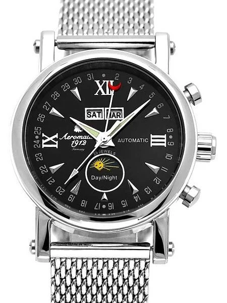 Aeromatic Automatic Calendar Watch with Day-Night Indicator #A1032MIL kol saati