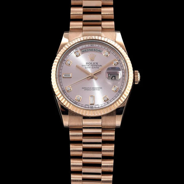 Rolex Oyster Perpetual Day-Date 36 Pink Diamond 118235 ER210009N118235 kol saati