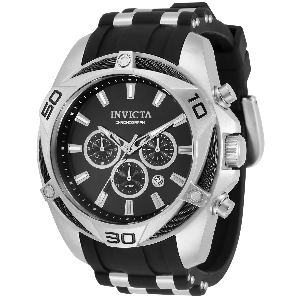 Invicta Bolt Vanguard Watch - 50mm. Steel, Black (34137) 50 mm kol saati