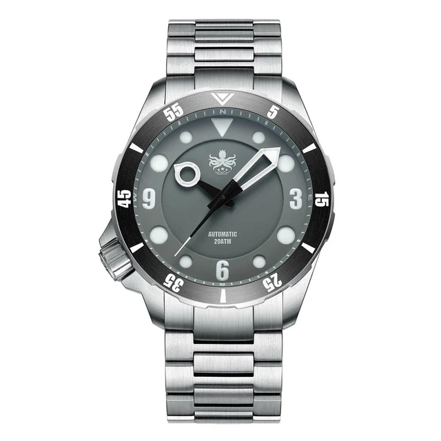 Phoibos Apollo Automatic Dive Watch with Grey Sandwich Dial #PY036E kol saati