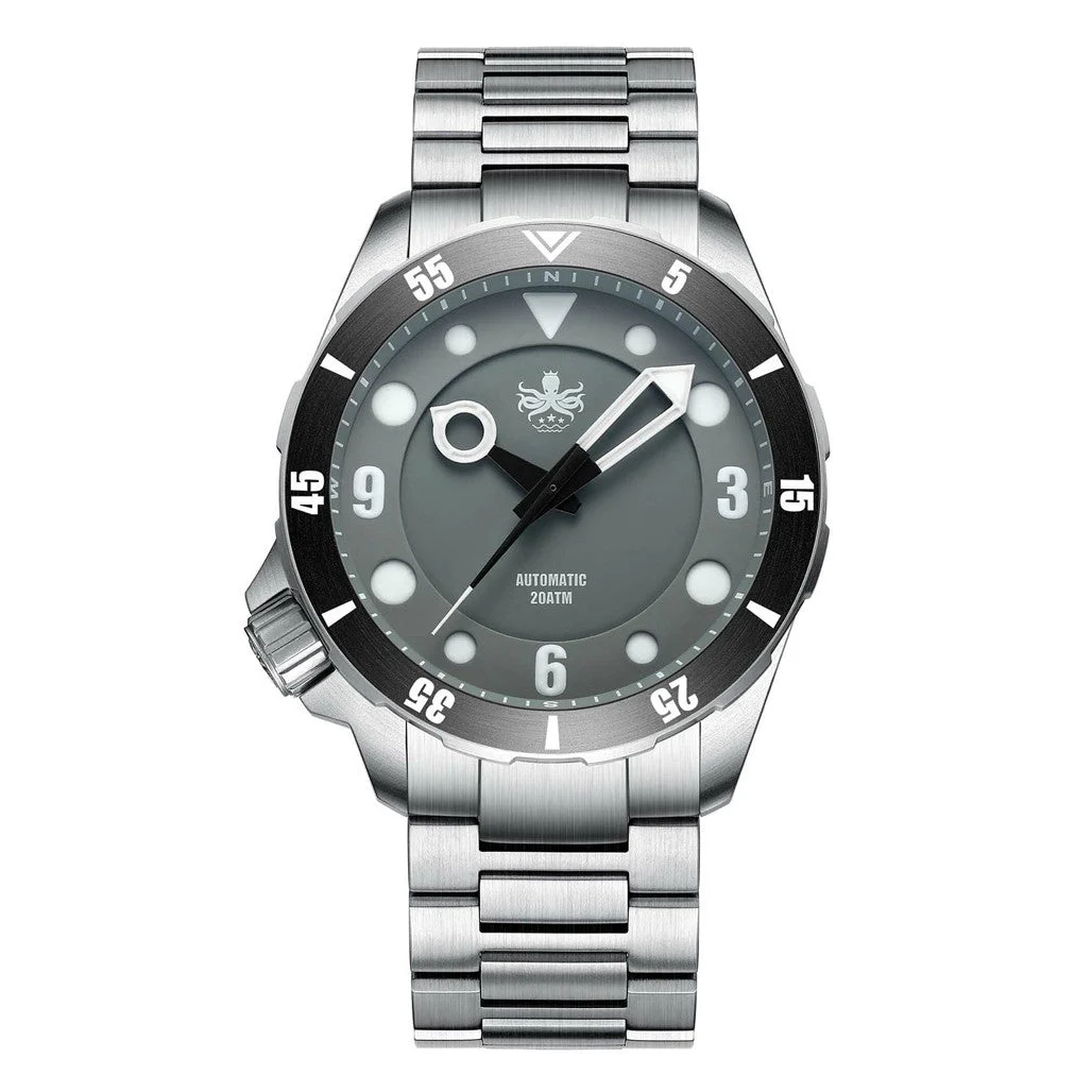 Phoibos Apollo Automatic Dive Watch with Grey Sandwich Dial #PY036E 48 mm kol saati