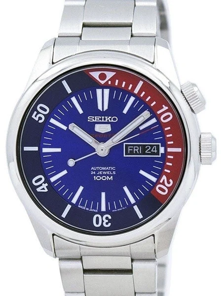 Seiko Sports 5, 24-Jewel Automatic Watch with Day and Date Window #SRPB25J1 kol saati