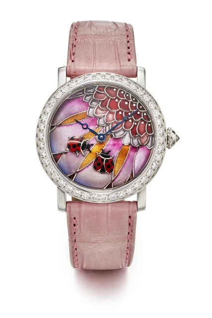 Cartier CARTIER REF. 3469, POLYCHROME CLOISONNÉ ENAMEL DIAL; “LE CIRQUE ANIMALIER DE CARTI