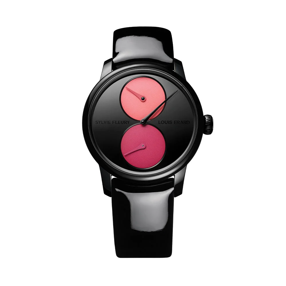 Louis Erard Sylvie Fleury Le Régulateur "Palette of Shadows" 39mm - Black on Leather Strap 85238NN42.BVAS89 39 mm kol saati
