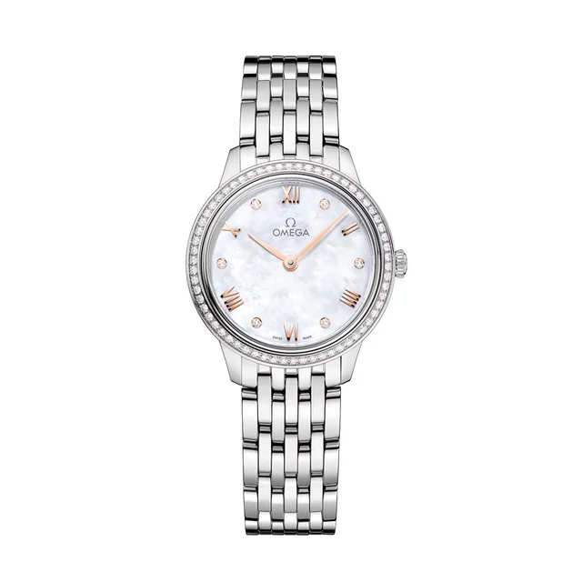 OMEGA Ville Prestige Diamonds Quartz 27.5mm - White, Mother-of-Pearl on Bracelet O43415286