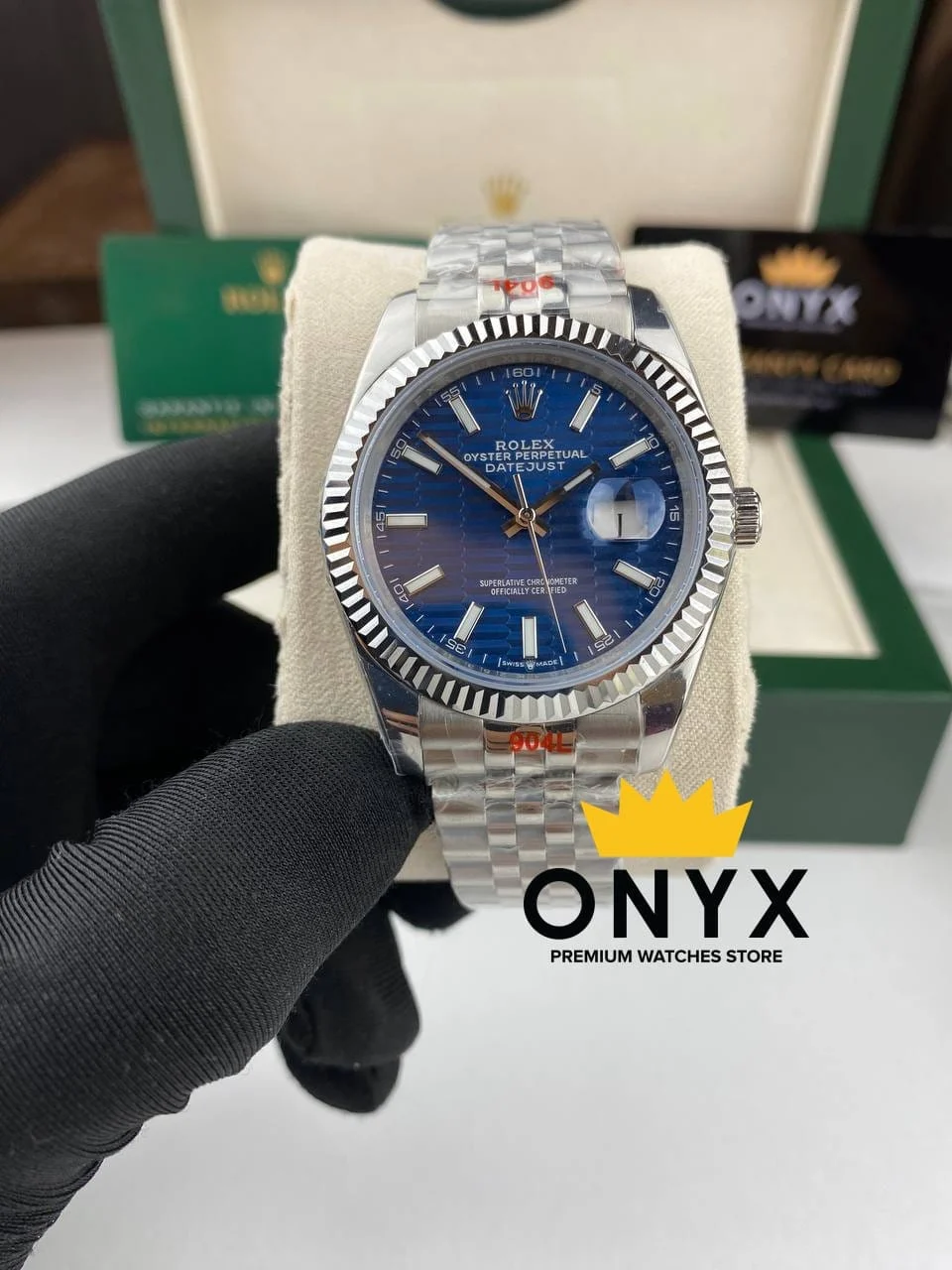 Rolex Date just Motif Blue Dial 41mm, Automatic Movement 41 mm kol saati